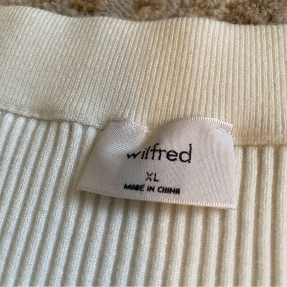 Wilfred Aritzia Ribbed Tight Knit Mini Skirt Ivory White: XL - Picture 5 of 7